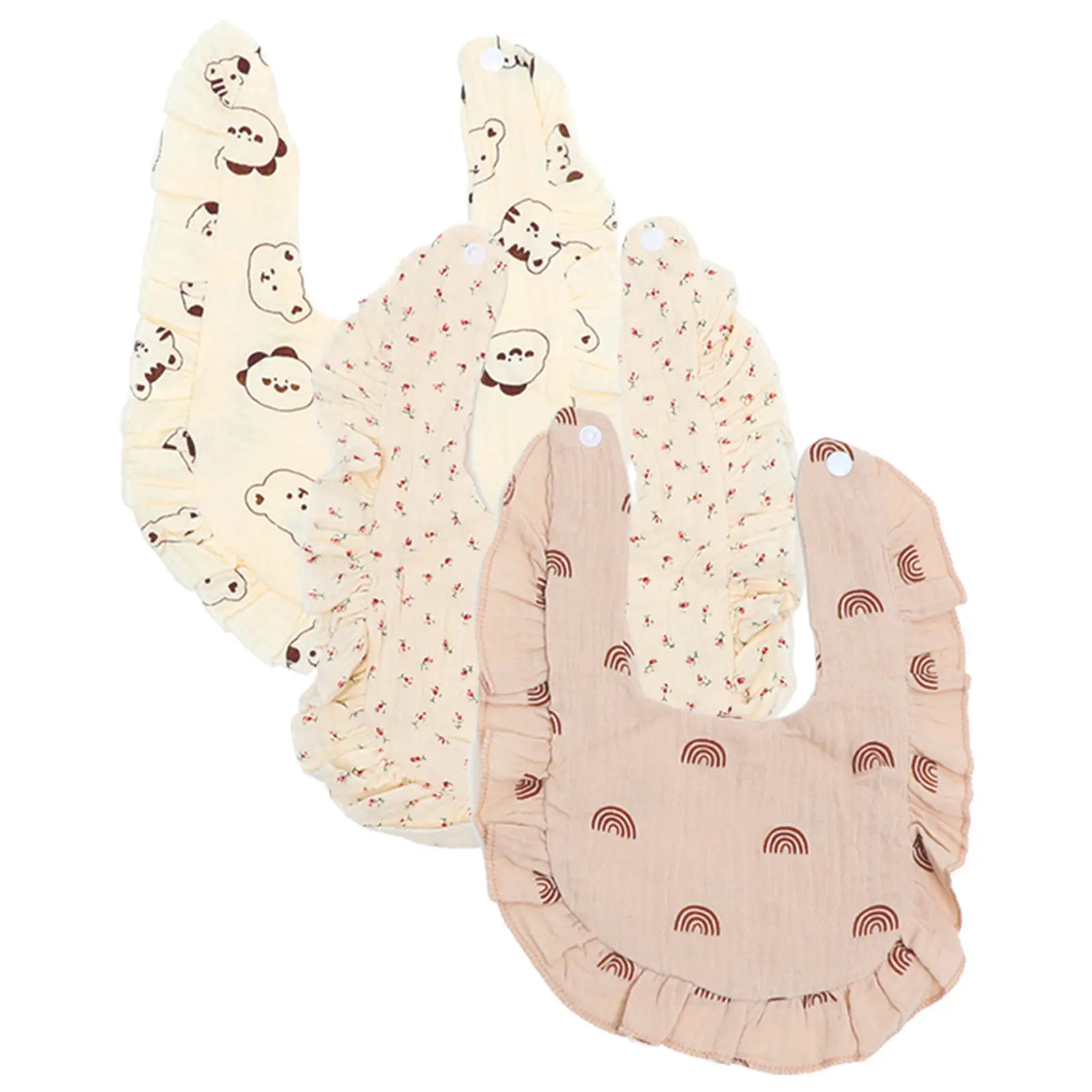 

3pcs Baby Saliva Bibs Toddler Boy Girl Feeding Dribble Eating 6 Months Lightweight Portable Cloth Diaper Change Table