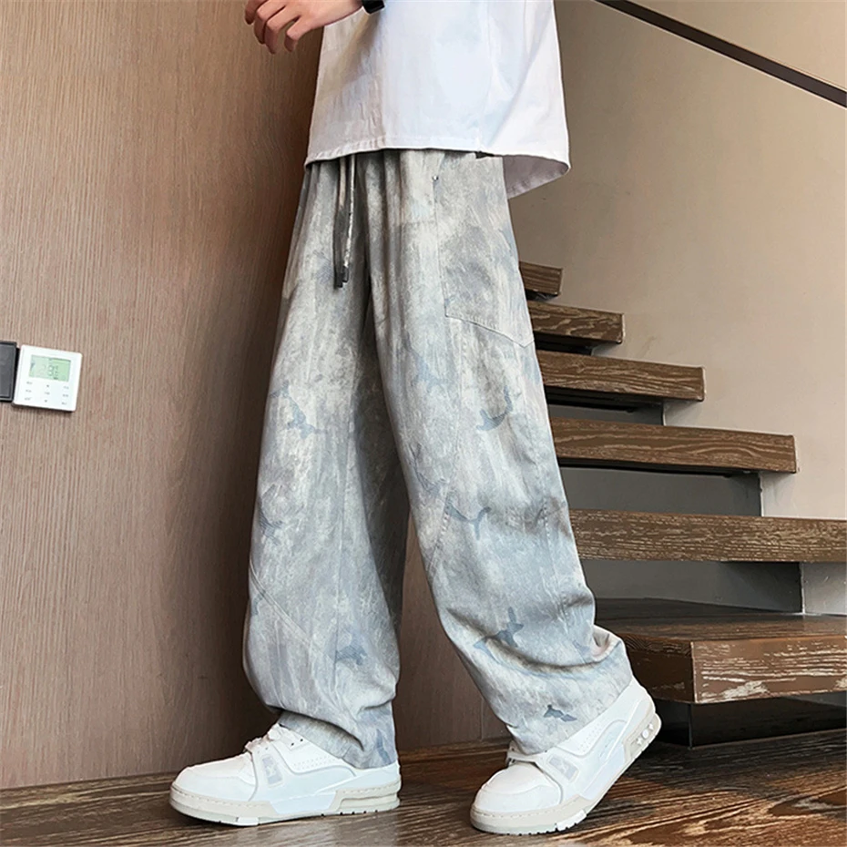 Vintage Camouflage Cargo Pants Men Plus Size 8XL Straight Pants Fashion Casual Loose Trousers Male Big Size 8XL
