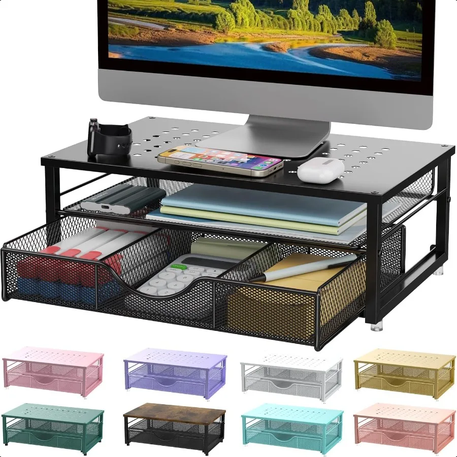 

Sog Computer Monitor Stand Riser Настольные органайзеры и аксессуары с выдвижным ящиком Аксессуары для офисного стола Workspace Desktop Organizers St