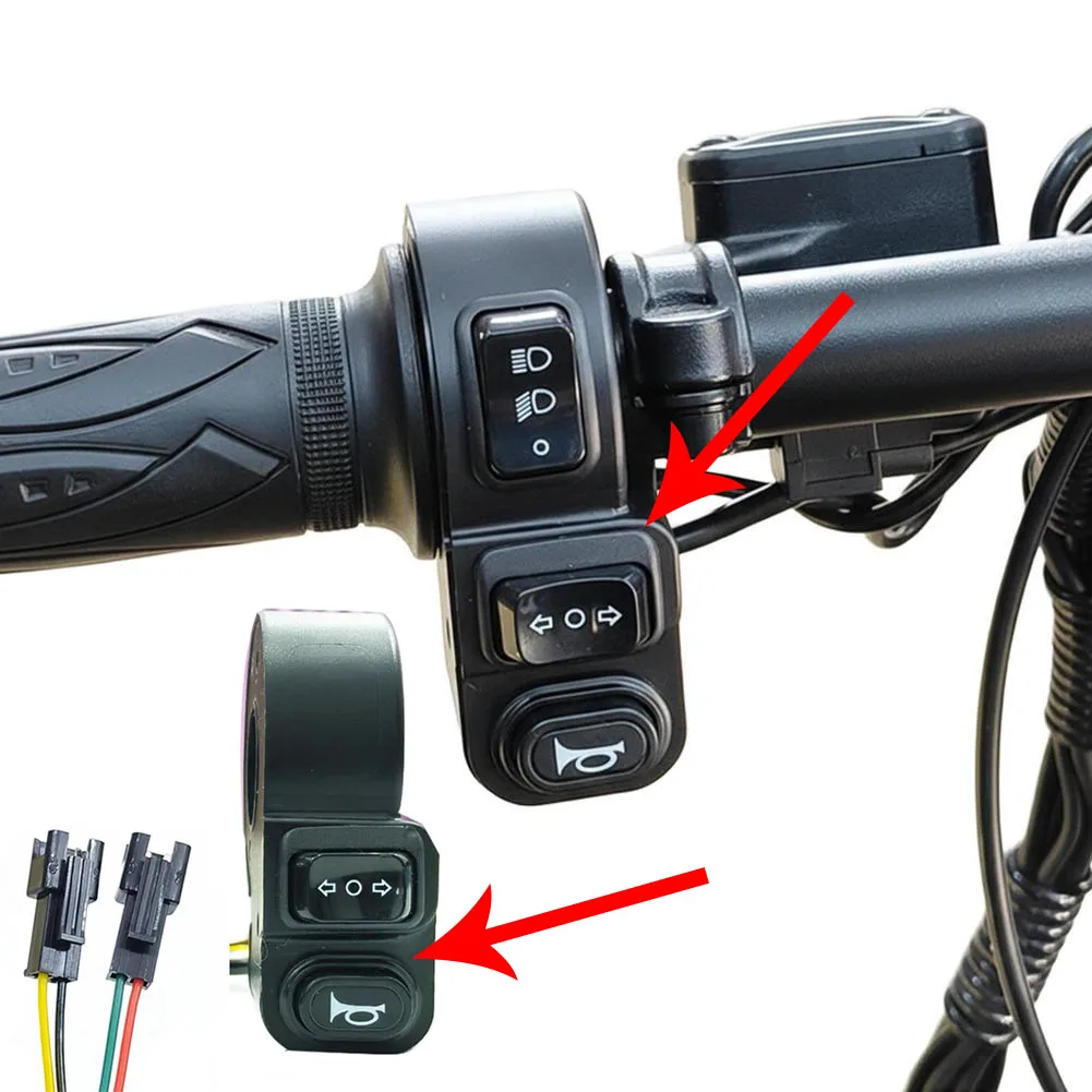 E-bike Headlight Switch 4-Pin/6-Pin 2/3-IN-1 Klaxon Turn Signal Control Switch With SM Connector Electric Bicycle Accessories