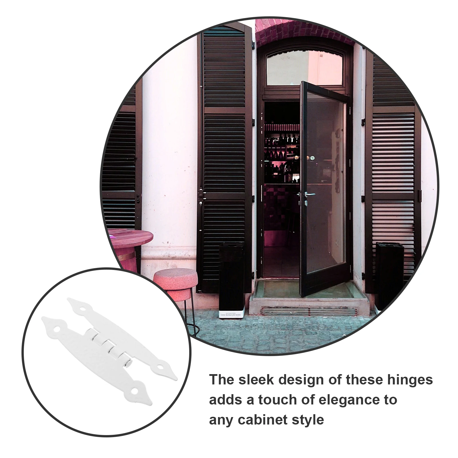 

4pcs White Door Kitchen Cabinet Hinges H Shape Cabinet Door Embedded Durable Iron Material Kitchen Wood Hinges