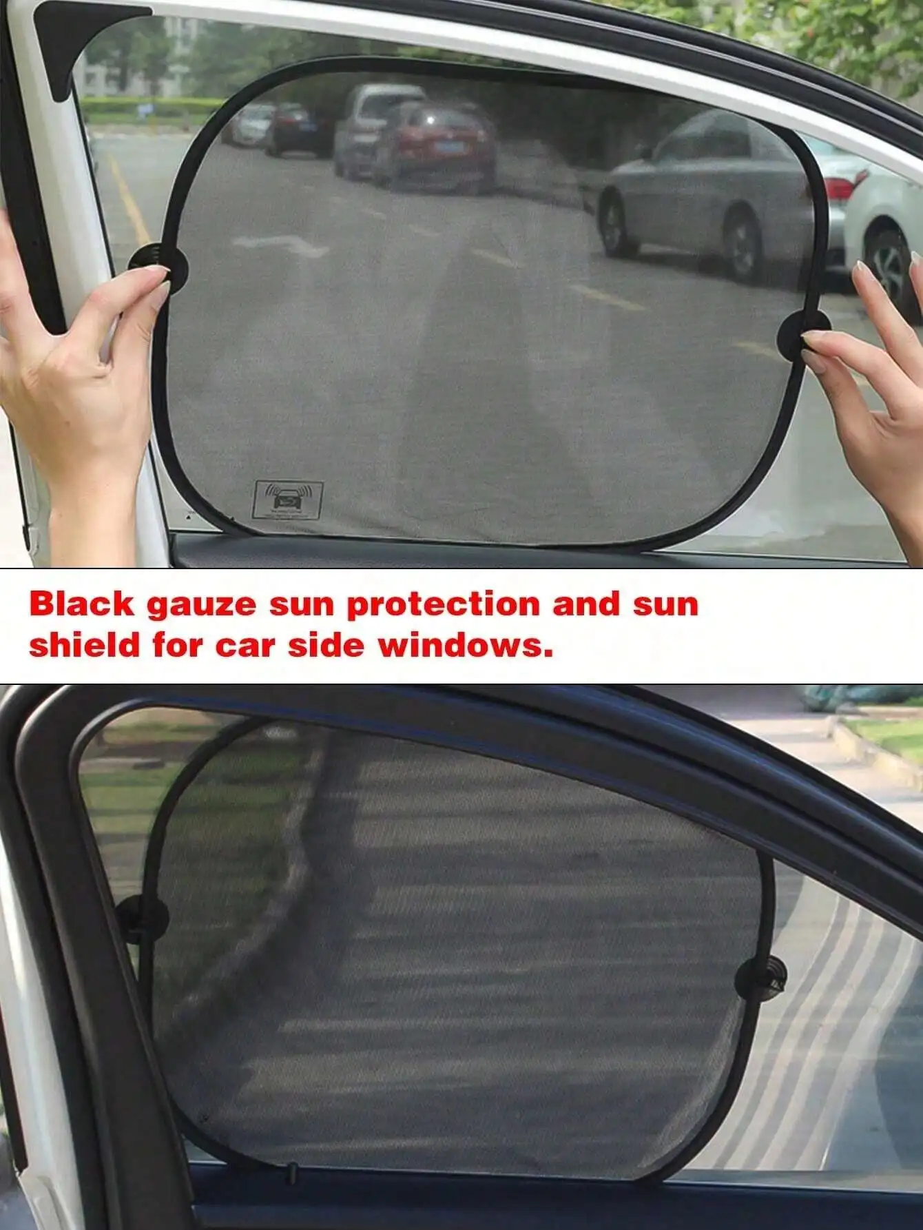 

2pcs Car Front Side Window Shade Mesh, Sunshade Anti-Glare UV Protection