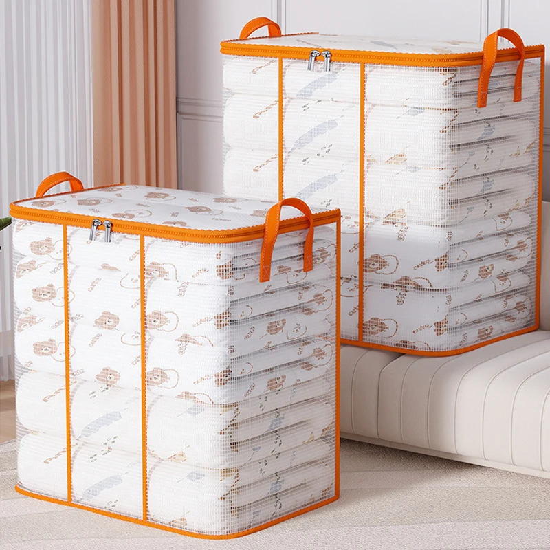 Transparente Große Kleidungsaufbewahrungstasche, Faltbare Transparente Organisationsbox, Staubdichte Kleiderschrank-Aufbewahrungstasche