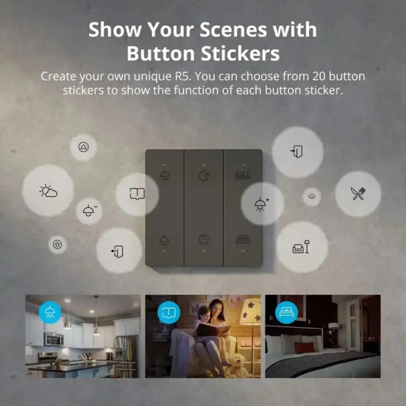 SONOFF R5 Remote Controller smart scene switch Compatible With MINIR4/B02-BL/B05-BL/S40/S40 LITE Two-way Or Multi-way Control