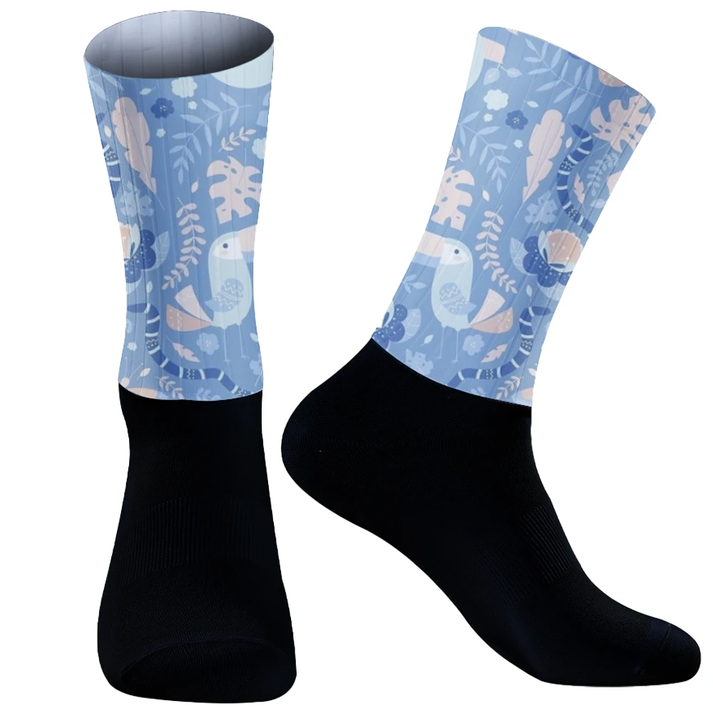 Chaussettes longues imprimées en coton pour hommes, chaussettes de sport décontractées, chaussettes de course et de cyclisme, Hip Hop, sac pastel, Harajuku, mode