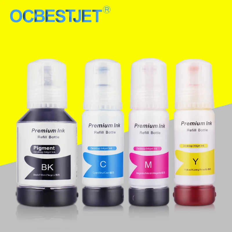 OCBESTJET recarga de tinta colorante para impresora Epson 003 002 001 004 522 542 512 102 103 tanque de tinta para impresora Epson L3110 3110 3100 3101 3110 3150