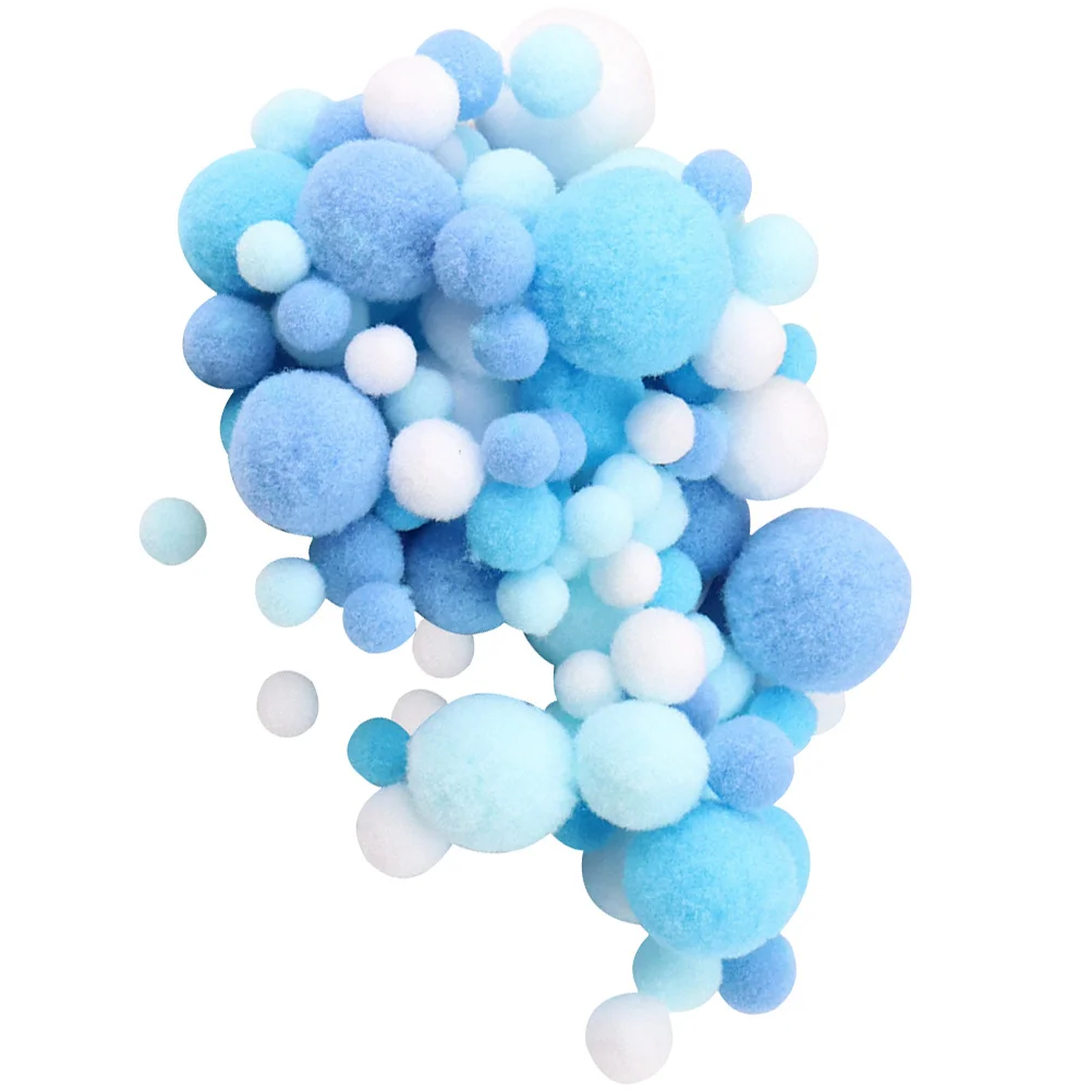 2 torba Mavi Pom Poms Dikiş Kostüm Malzemeleri Süslemeleri DIY Aksesuarları Yapay Kabarık Toplar Kürk İşçiliği Ponpon Giyim