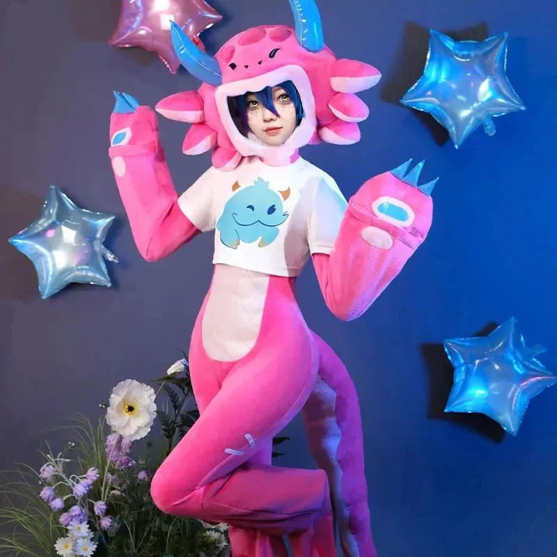 2025 aaa لعبة LOL Megathread زي النساء سوبر تأثيري المشجعين Neeko الوردي بذلة غطاء رأس الذيل دعوى هالوين C #2