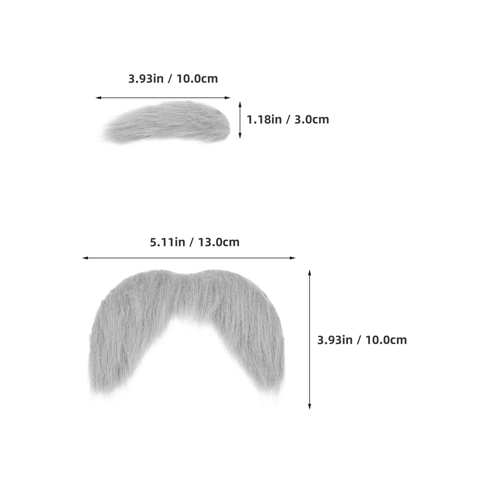 3Pcs Self Adhesive Fake Mustache Eyebrows Set Realistic Thick Beard Costume for Halloween Masquerade Stage Performance Funny