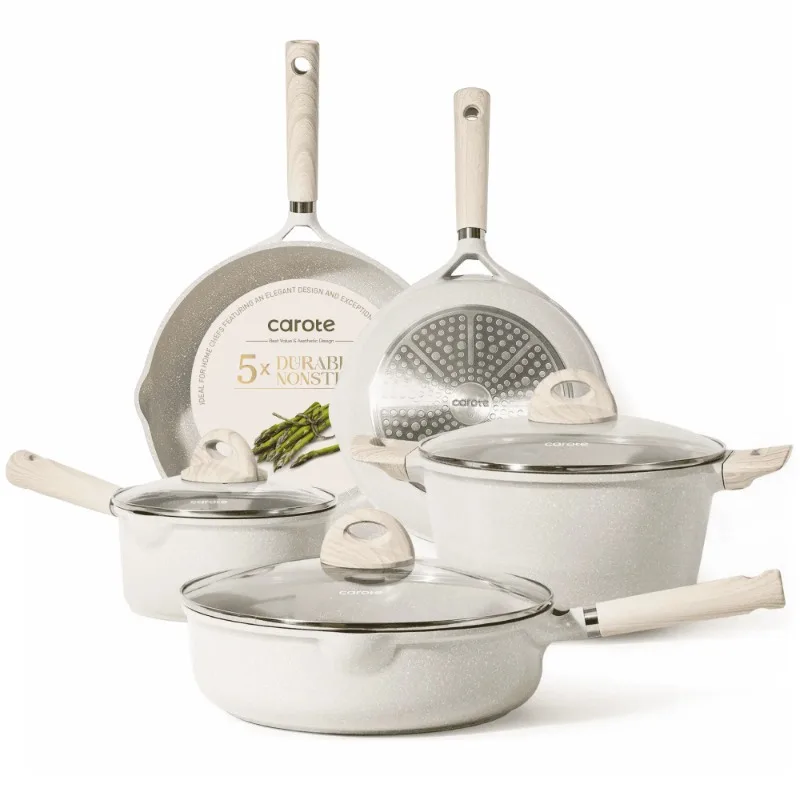 

Carote Nonstick Pots and Pans Set, Induction Kitchen Cookware Sets Non Stick