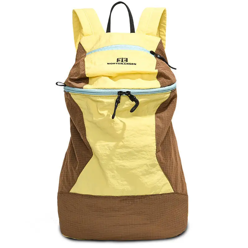 New Color Block Backpack Waterproof Nylon Checkered Design Multiple Pockets Adjustable Straps for Daily Commute Travel Outdoor
