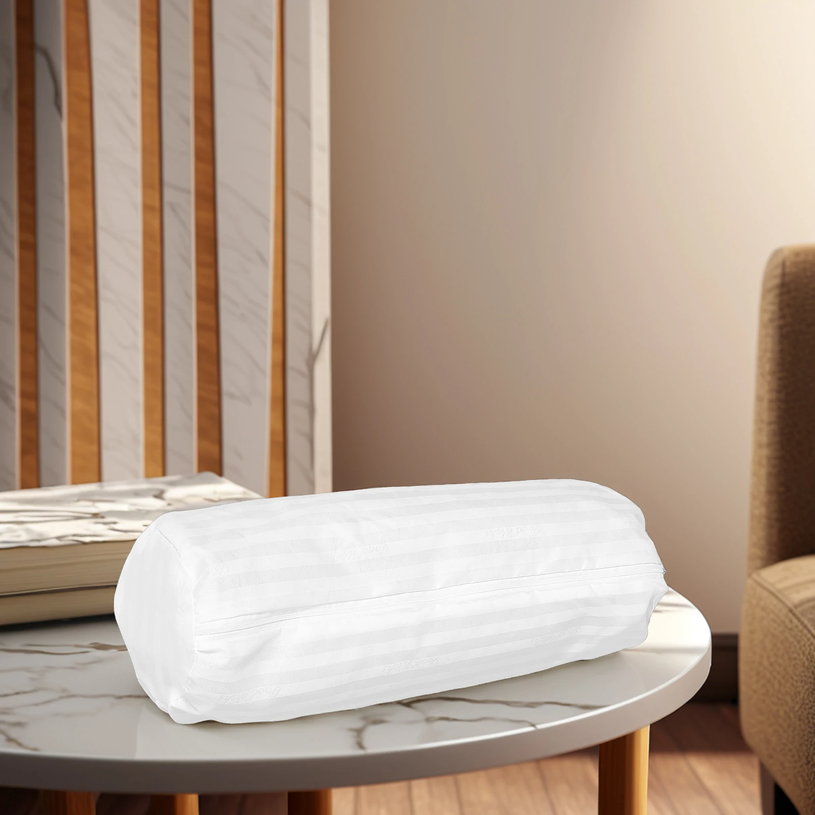

Round Pillow Cover Cylindrical Design Soft Breathable Material Removable Liner Hidden Zipper Easy Clean Sofa Decorative Throw
