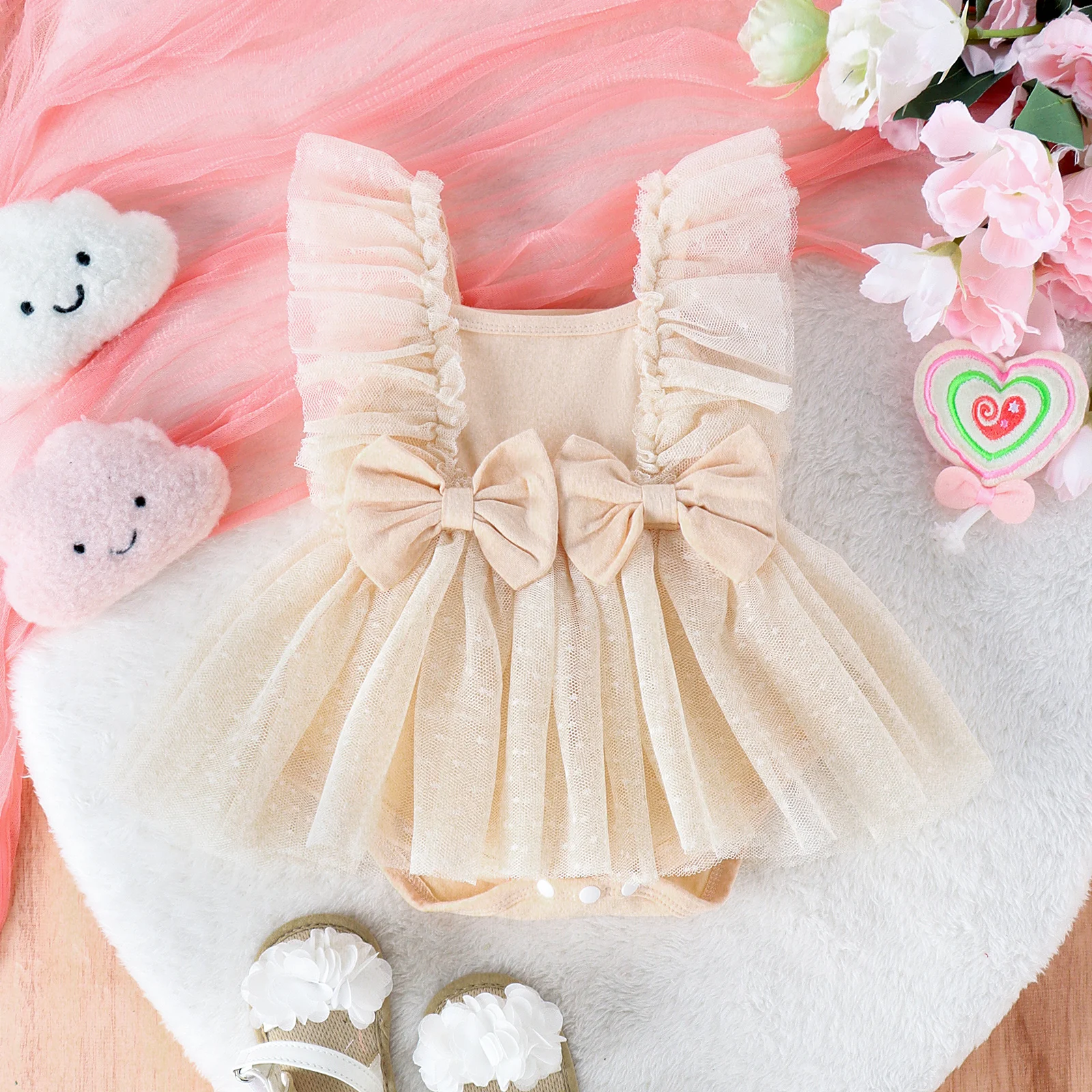 Summer 0-1 Year Old Fashion Trend Cute Baby Girl Comfortable Soft Gauze Skirt + Solid Color Ha Clothes Look Breathable