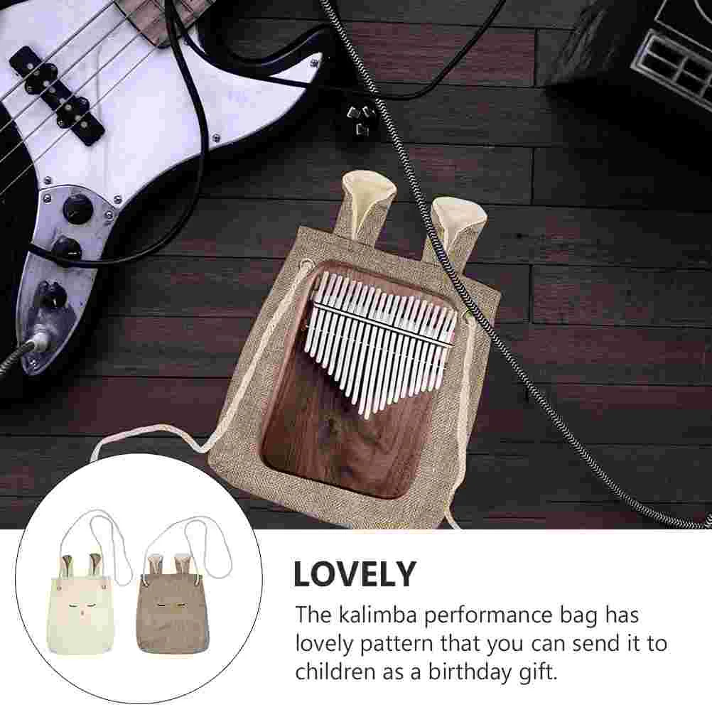 2 Pcs Thumb Gig Bag Kalimba Containers Thickened Storage Supply Cloth Holder Portable Pouch Musical Instrument