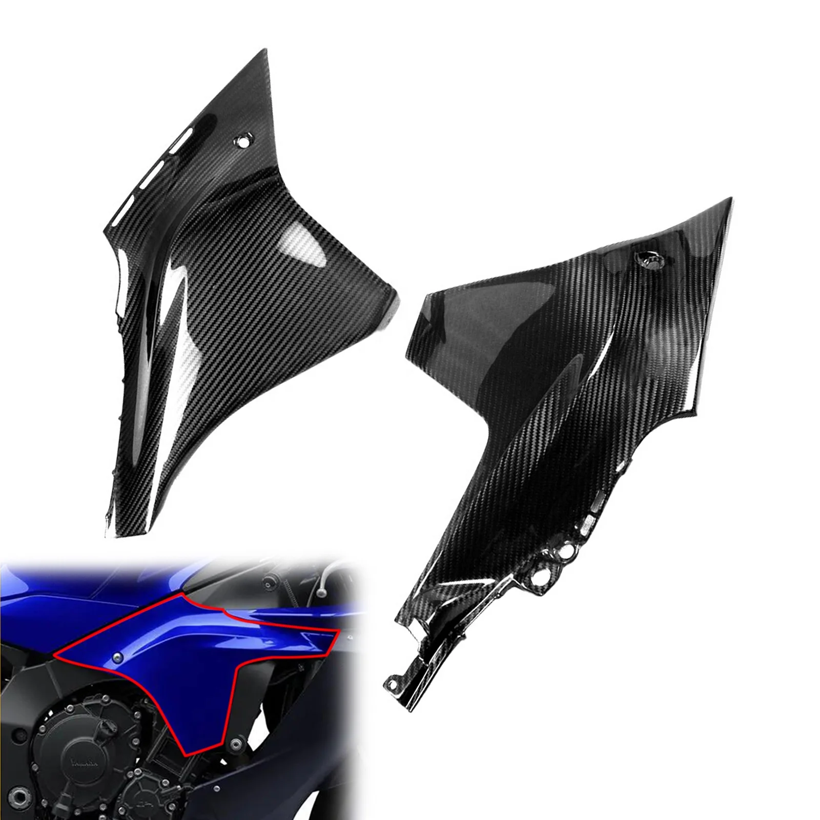 Lavitin Carbon Fiber Motorcycle Side Panel Cover Fairing Kit  for 2020-2025  R1 R1M Motorcycle Fairing  Accessories