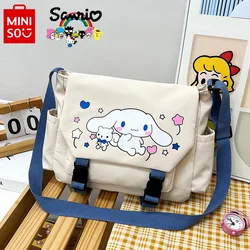 Miniso Cinnamoroll New Women's Crossbody Bag Fashionable High Quality Student Bag Cartoon Large Capacity Casual Shopping Bag