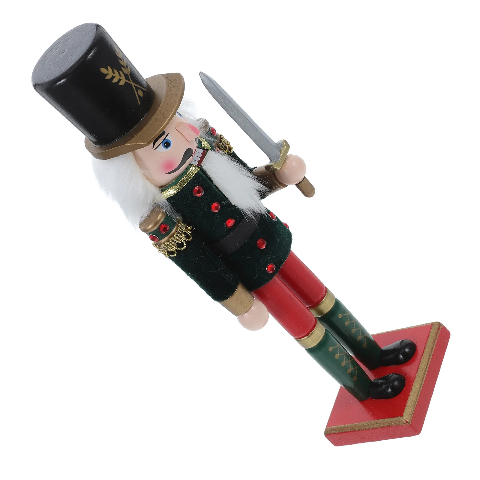 

Vintage Style Nutcracker Soldier Statue Traditional Christmas Mantel Centerpiece Ornament Wood Craft Holiday Desktop Decoration