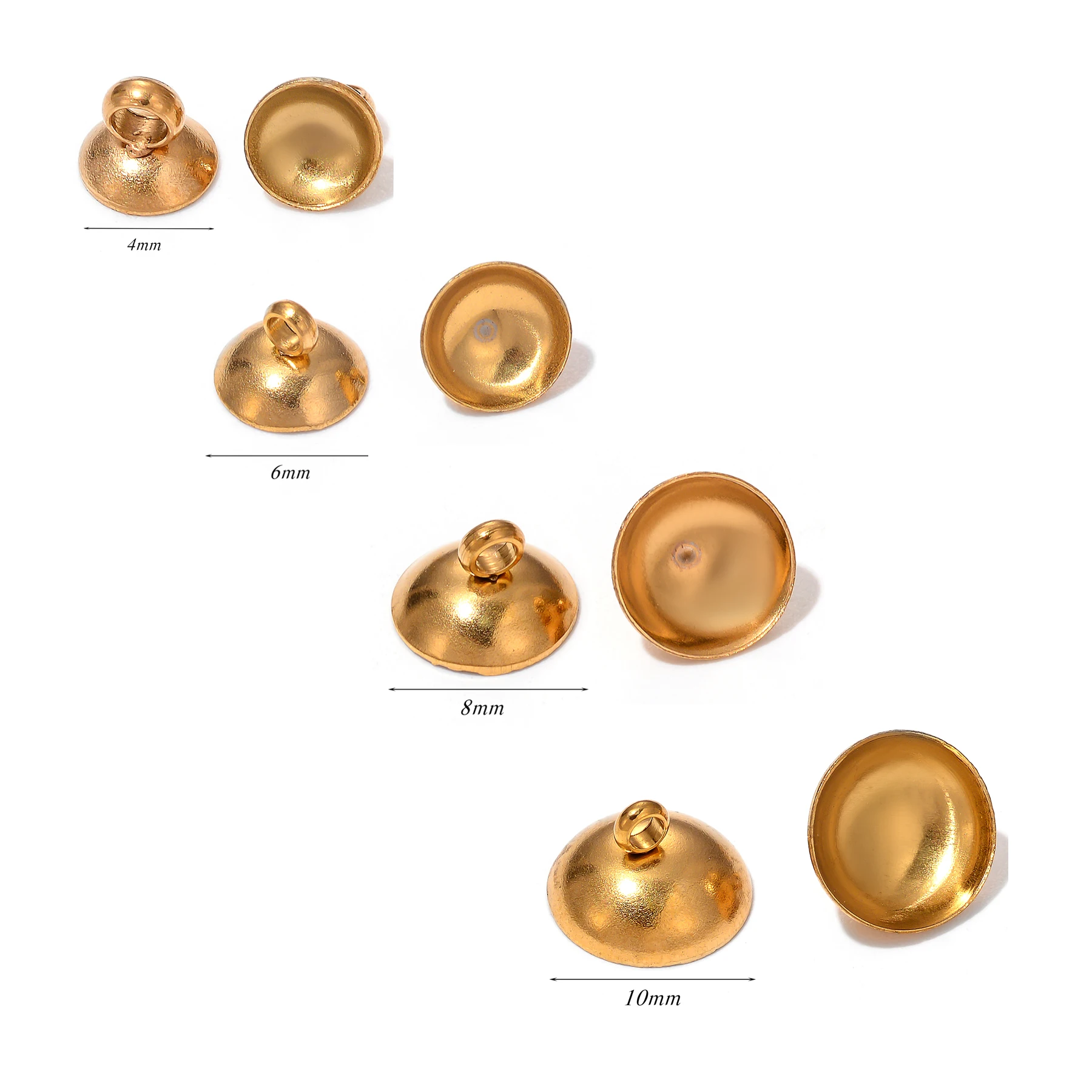 Großhandel 50/100 Stück Edelstahl-Anhänger-Haken, Perlenkappen, Perlenhalter, Perlenstifte für DIY-Halsketten, Ohrringe, Charms und Schmuckherstellung – Detail 1