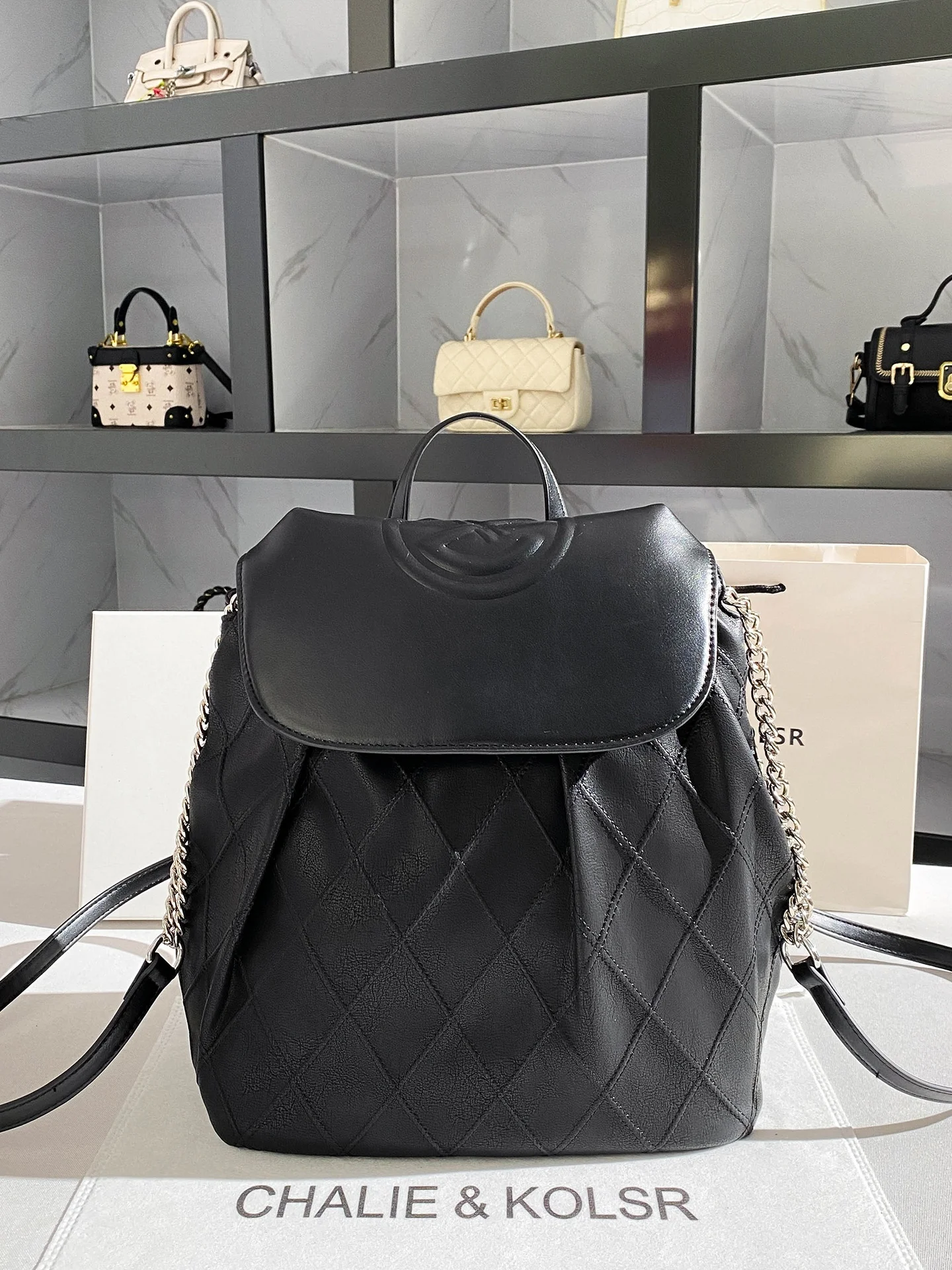zaino-da-donna-chalie-kolser-retro-luxury-diamond-grid-grande-capacita-borsa-da-viaggio-in-morbido-poliestere-con-chiusura-a-cerniera-nero