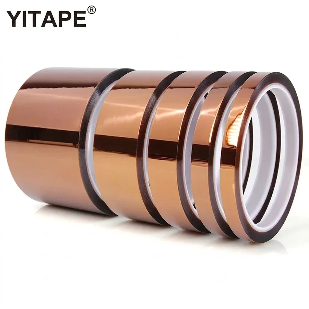 YITAPE High Temp Polyimide Tape Heat Resistant BGA Insulating Adhesive Tape for 3D Printing PCB Board Protection 5/10/15/20/40mm