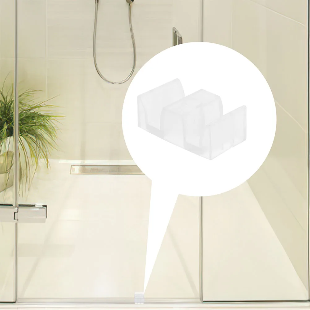 

8pcs Anti-Collision Block Pad Shower Door Guide Bumpers Frameless Glass Sliding Door Replacement Plastic for Bathroom