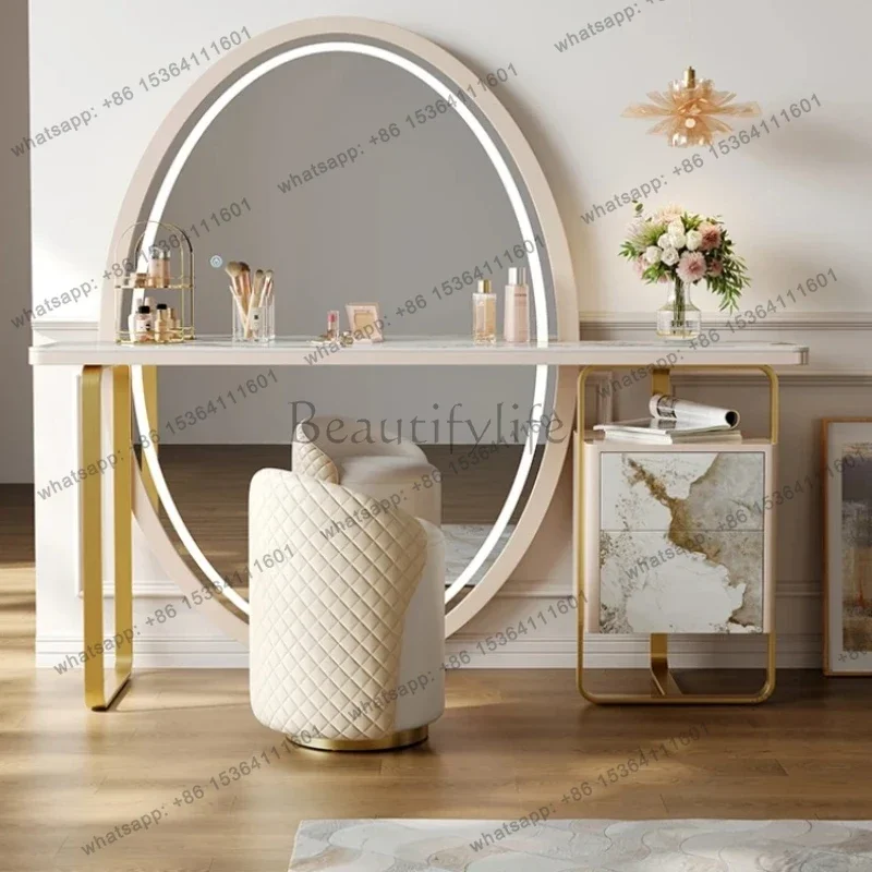 FG Storage Luxury Salon Dressing Table Mirror Chair Bedroom Charm Dressing Table Bedroom Luxury Penteadeira Furniture Makeup