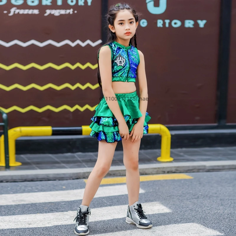 الأطفال أداء الجاز زي الترتر الفتيات الرقص الحديث التشجيع أداء رياض الأطفال زي تنورة رقص الفتيات