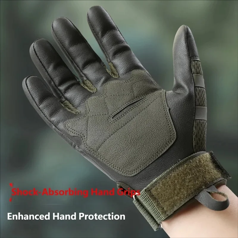 CHRLCK Men's Protective Knuckle Cycling Tactics Gloves Wear-resistant Motorcycle Gloves Anti-Scratch Riding Training Gloves
