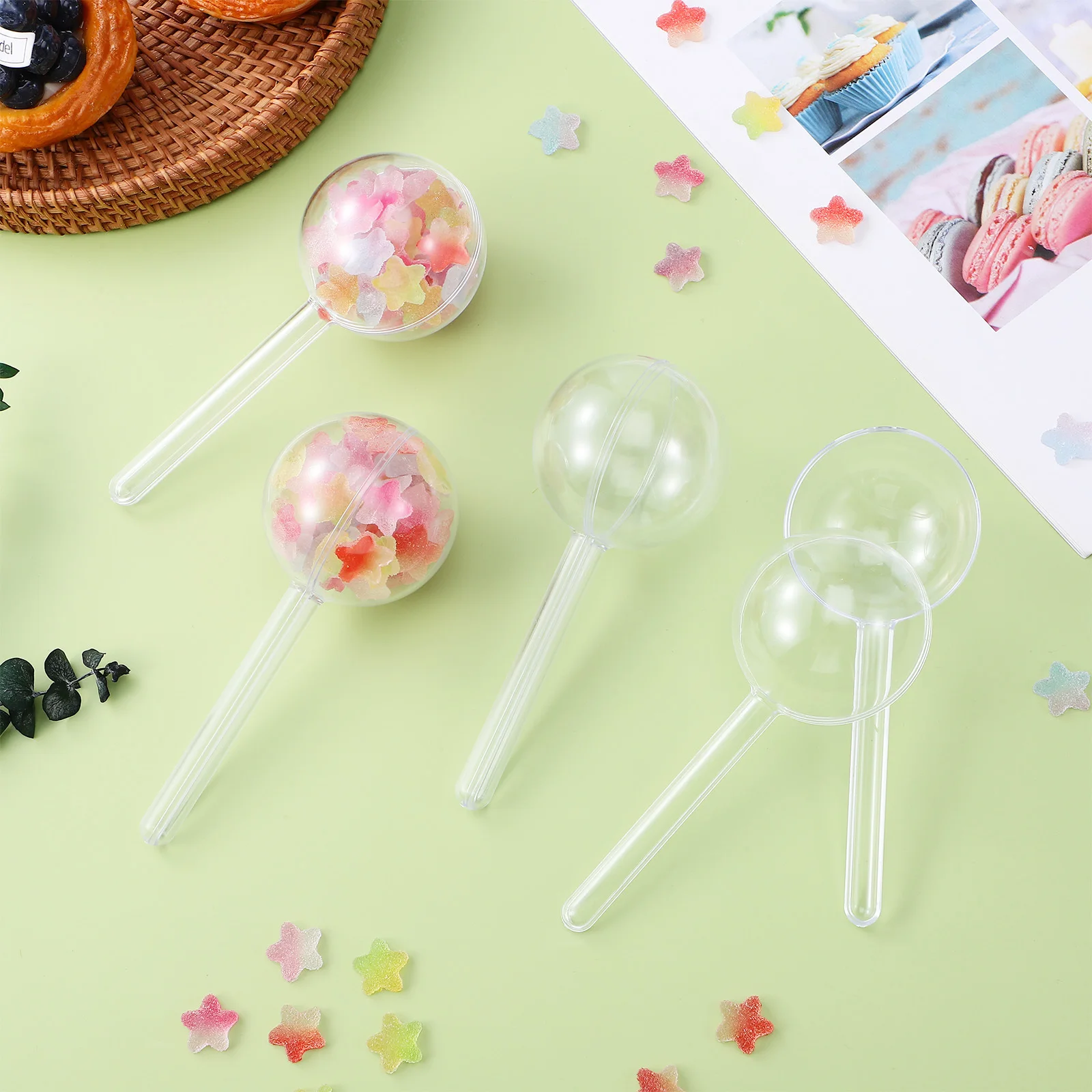 

12Pcs Round Plastic Candy Box Lollipop Storage Container DIY Candy Case Party Decoration Lollipop Box Packing Case