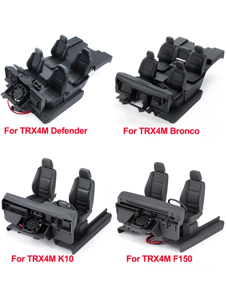 YEAHRUN 3D Gedrukt Gesimuleerd Interieur met Centrale Controle Zetel voor 1/18 TRX4M Defender Bronco K10 F150 Upgrade Onderdelen - afbeelding 2