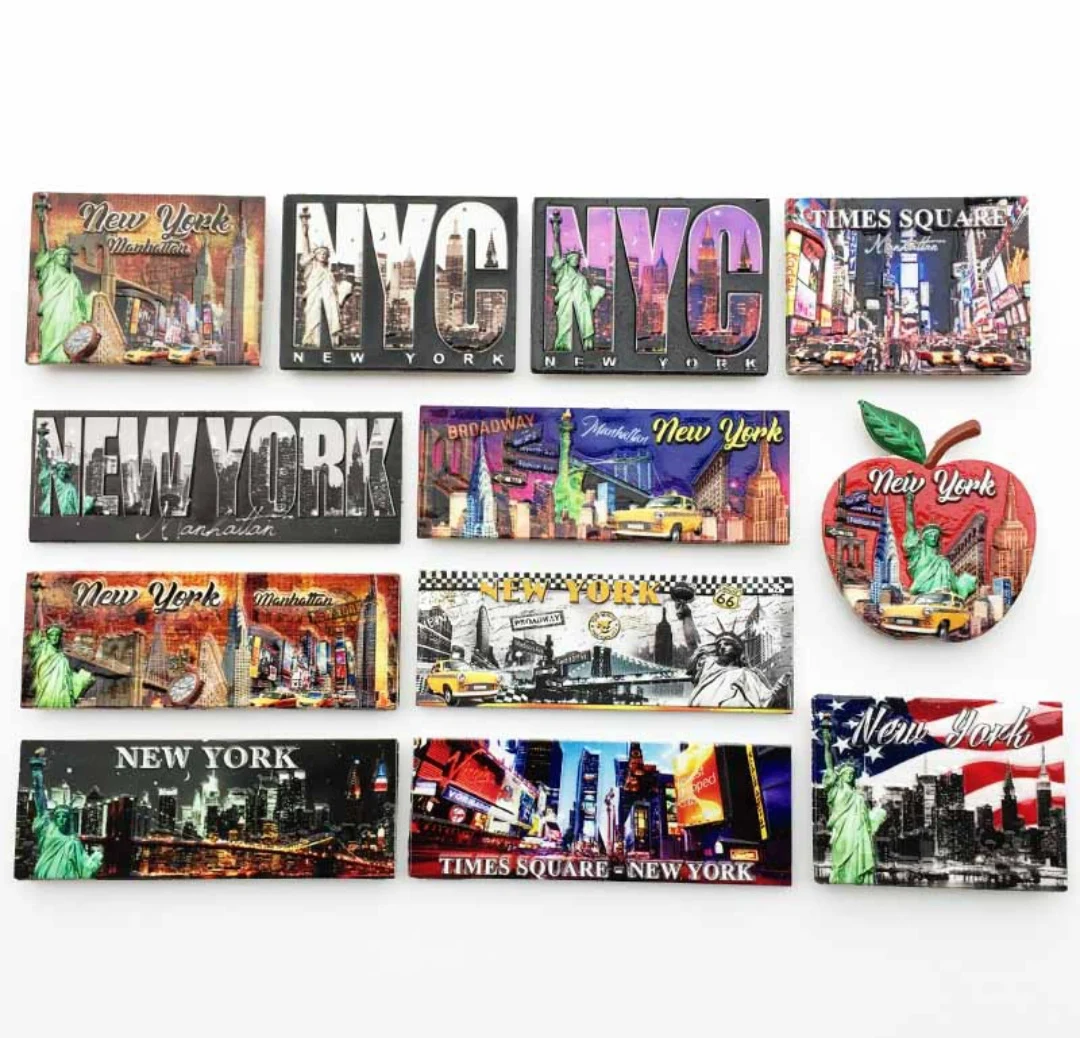 USA New York ceramics Fridge Magnets Tourism Souvenir Refrigerator Magnetic Sticker Decoration Collection Gift