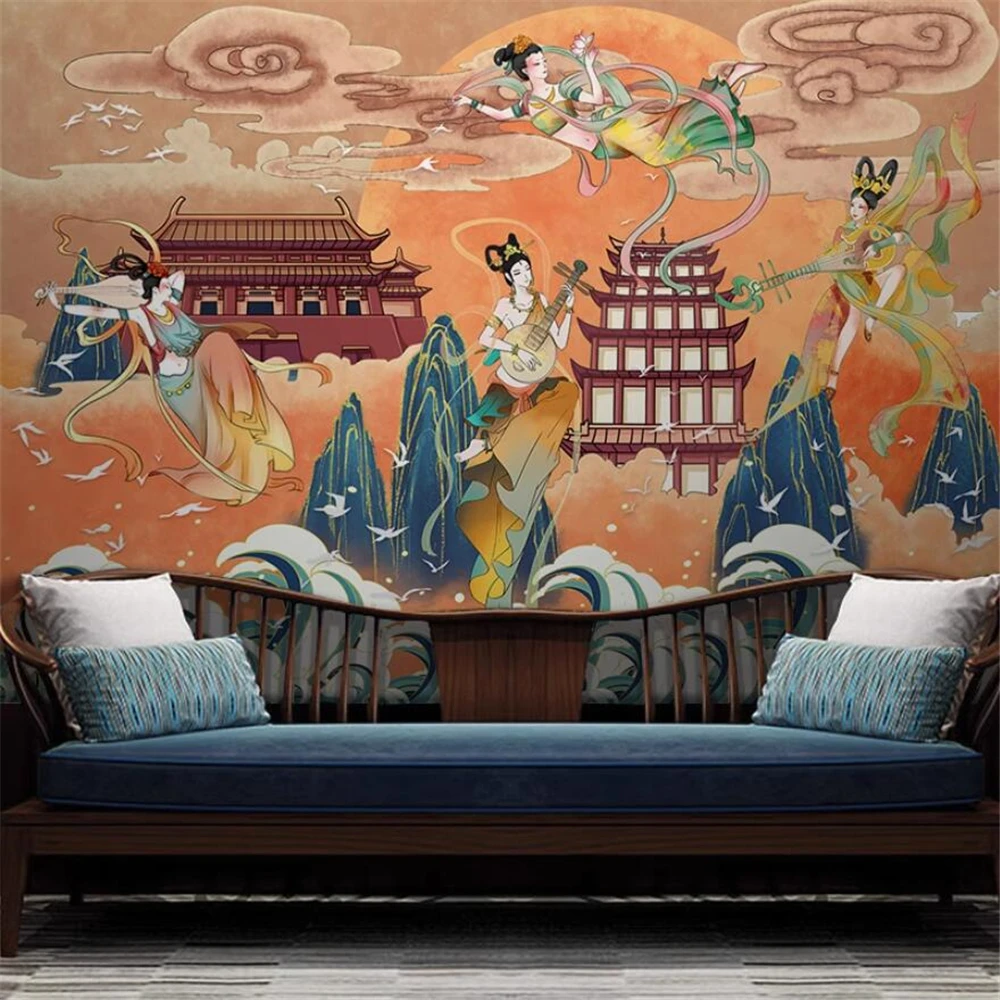 

Индивидуальные ретро-обои с изображением танца живота для танцевальной студии, гостиной, входной зоны, декоративные наклейки для стен