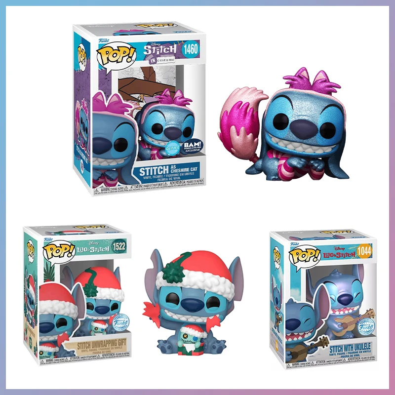 Stitch Funko Pop Anime Figure Christmas Outfit Toys Doll Collect Models Car Accessory Room Decorations Kids New Year Gifts