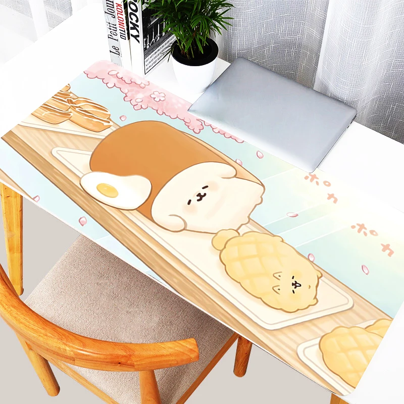 

Mouse Pad Extended Mouse Mat Office Computer Speed Keyboard Pad Cute Bread Dog Desktop Mat with Non-Slip Base and Stitched Edge