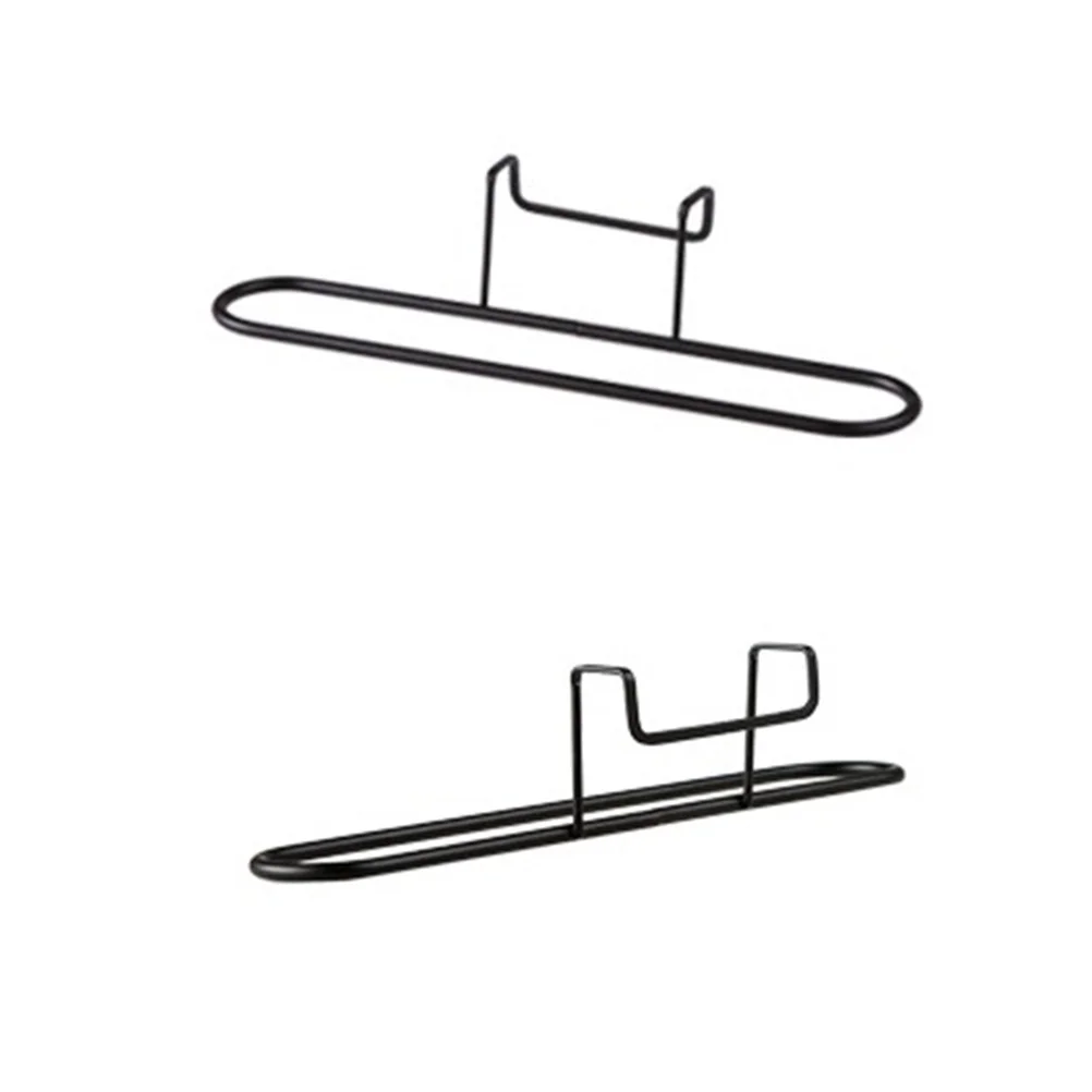 

2Pcs Towel Rack Over Door Organizer No Drilling Cabinet Cupboard Hanger Space Saving Kitchen Bathroom Black White