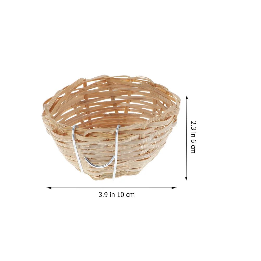 

8pcs Bamboo Bird Nests Woven Parrot Nest For Birds Handmade Hanging Breeding Pet Bird Perching