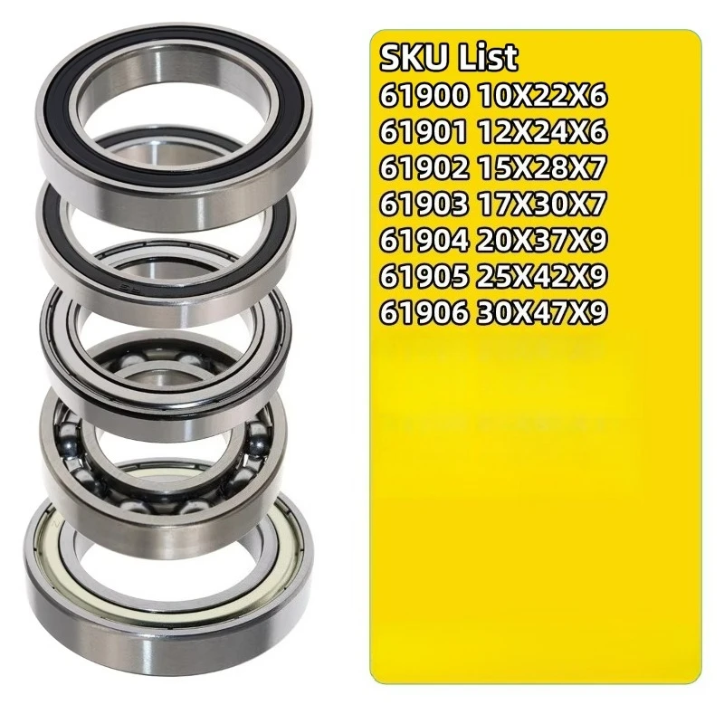 1PCS  Bearing 61900 61901 61902 61903 61904 61905 61906 61907MM Thin-Section Bearings
