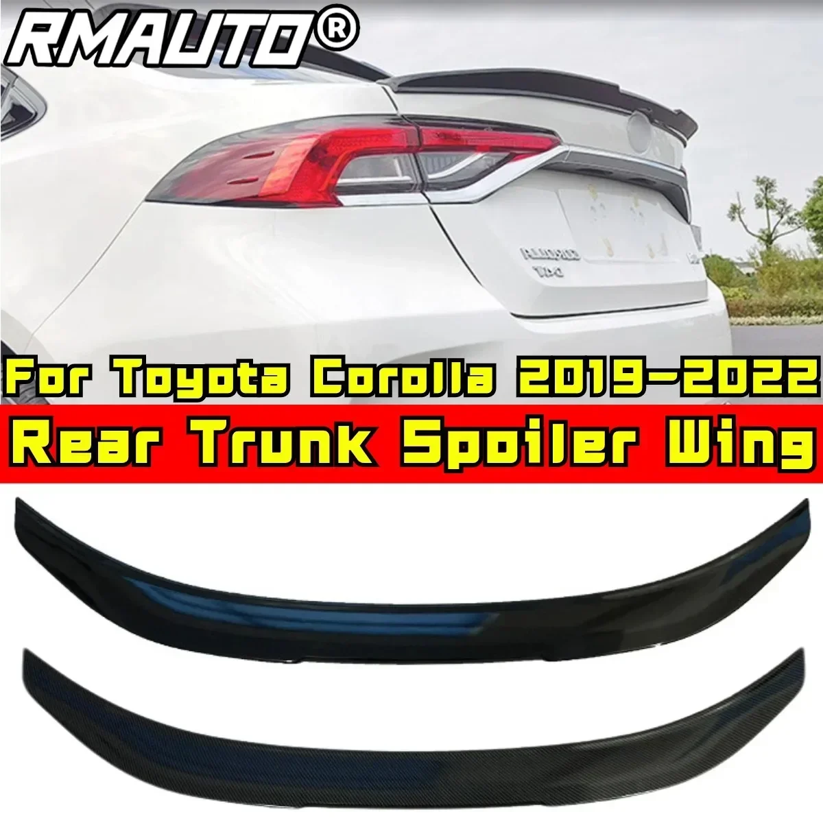 For Toyota Corolla 2019-2022 Body Kit Car Rear Spoiler Glossy Black Sport Style Rear Trunk Wing Rear Spoiler Car Accessories