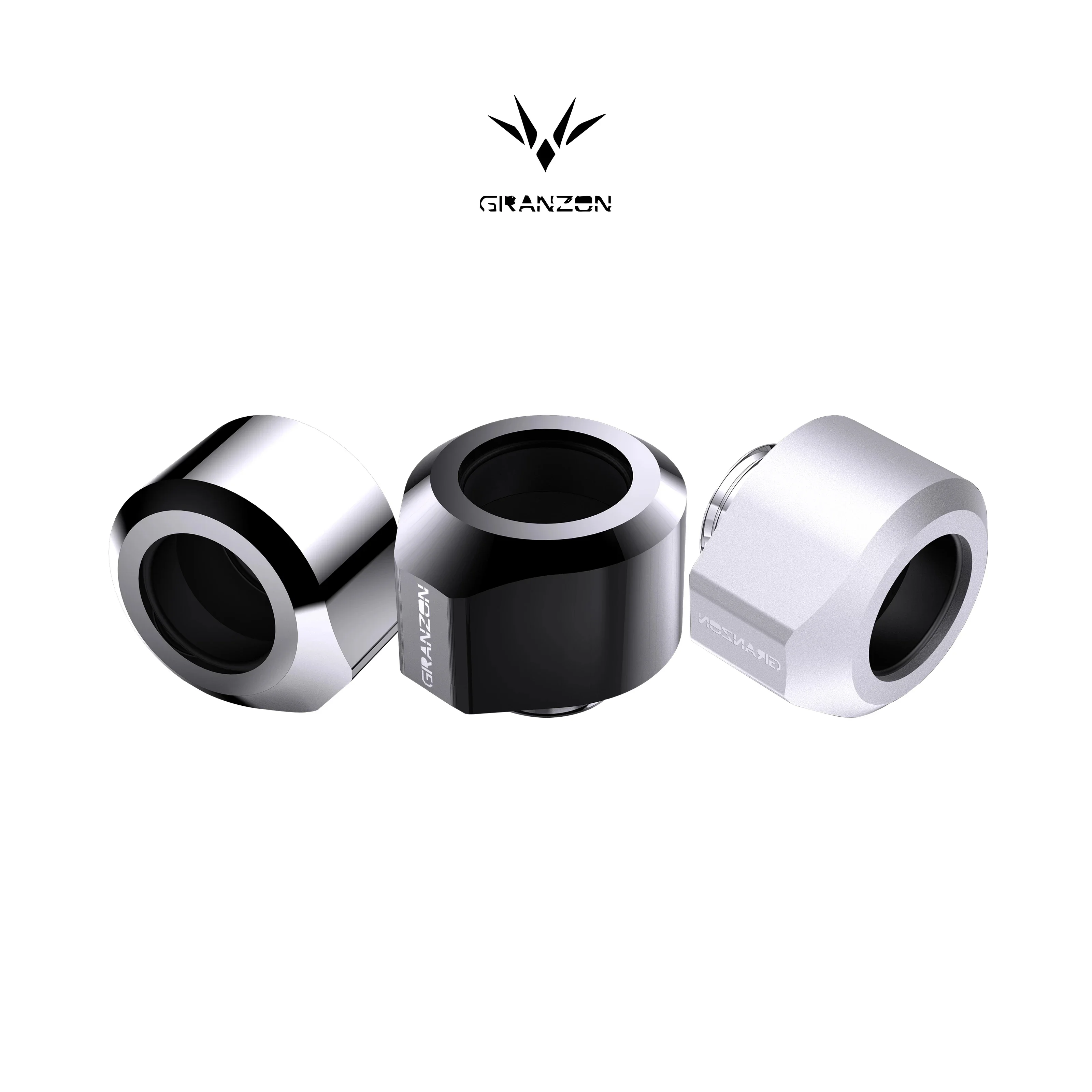 Granzon G1/4'' OD14mm Hard Tube Fitting For PC Water Cooling Acrylic PETG Pipe / Black Silver White Anti-off Connector / GD-FT14