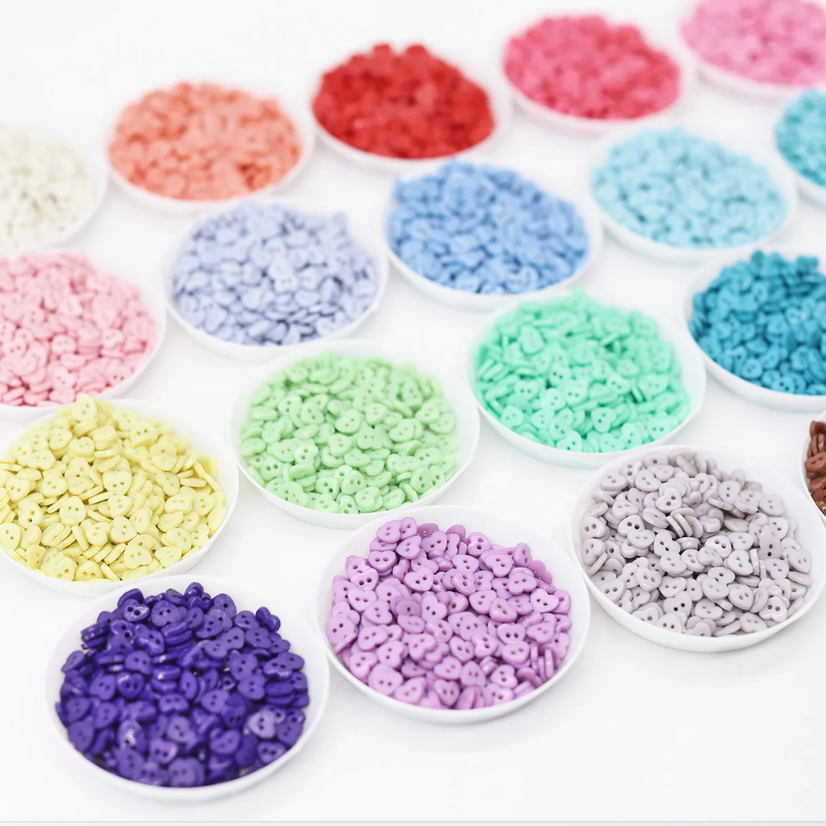 50/100pcs 6mm Mini Resin Heart Buttons Tiny Buttons for DIY Craft Doll Clothing Sewing Embellishments Scrapbooking