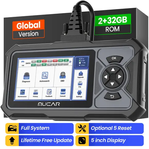 MUCAR CDE900 LITE OBD2 스캐너 전체 OBD2 자동차 코드 리더 전체 시스템 스캔 도구 5가지 리셋 EOBD 진단 도구