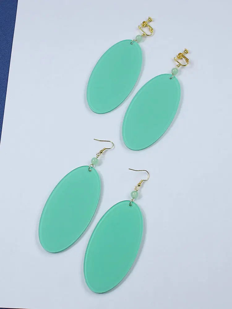 AN DA DAN Momo Ayase Cosplay Earring Green Earstuds Earclips Earwear Eardrop Women Jewelry Accessories Prop