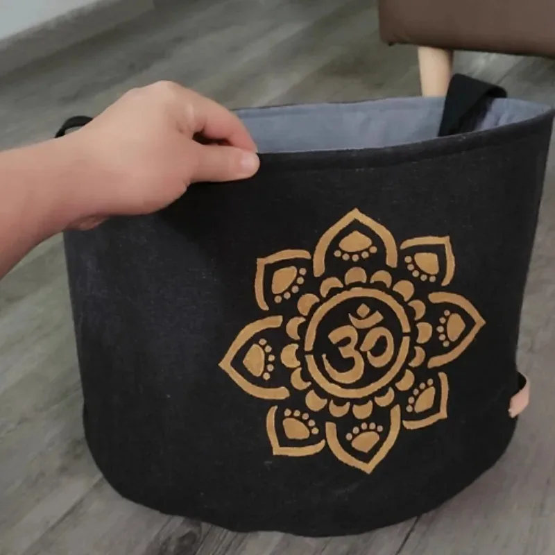 Canvas Crystal Bowl Bag Portable Singing Bowl Carry Cases Yoga Sound Bowls Handheld Bucket Bag Meditation Musical Bowls Parts