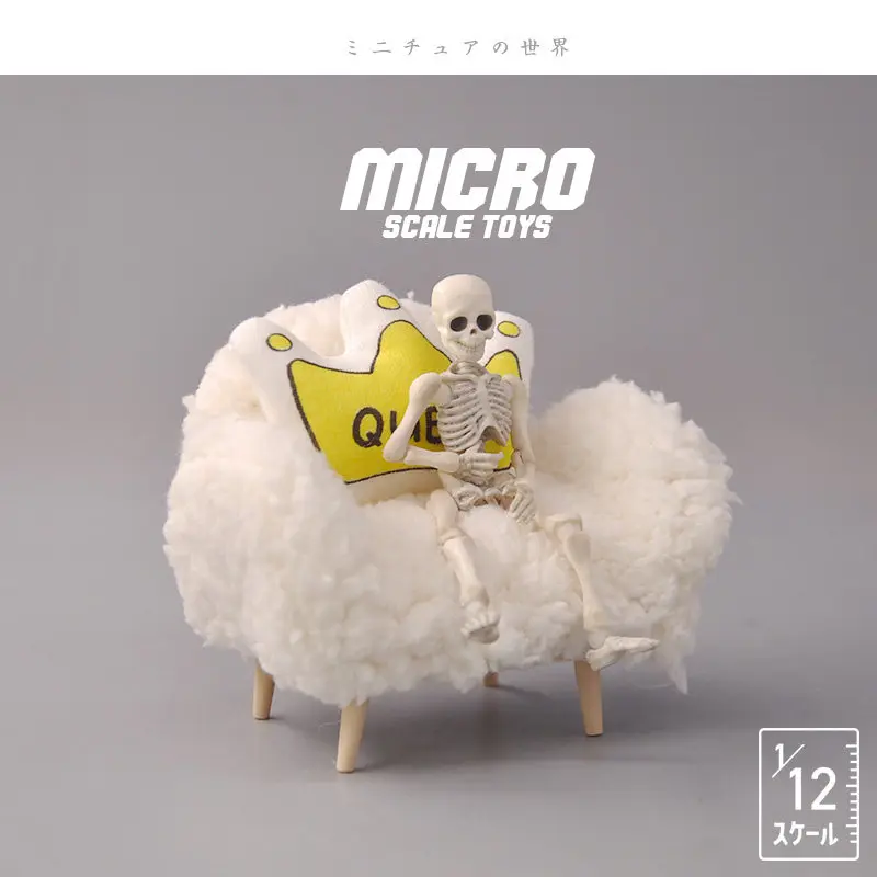 

1:12 Scale Miniature Caterpillar Lounger Sofa, Togo Style Bean Bag Chair Model for Dollhouse Diorama Display and Collectors​