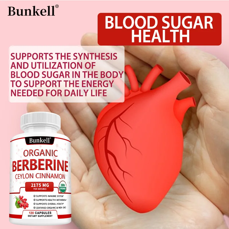 

Berberine with Ceylon Cinnamon Supplement - Extra Strength for Immune System, Digestive Health, Body Management & Energy