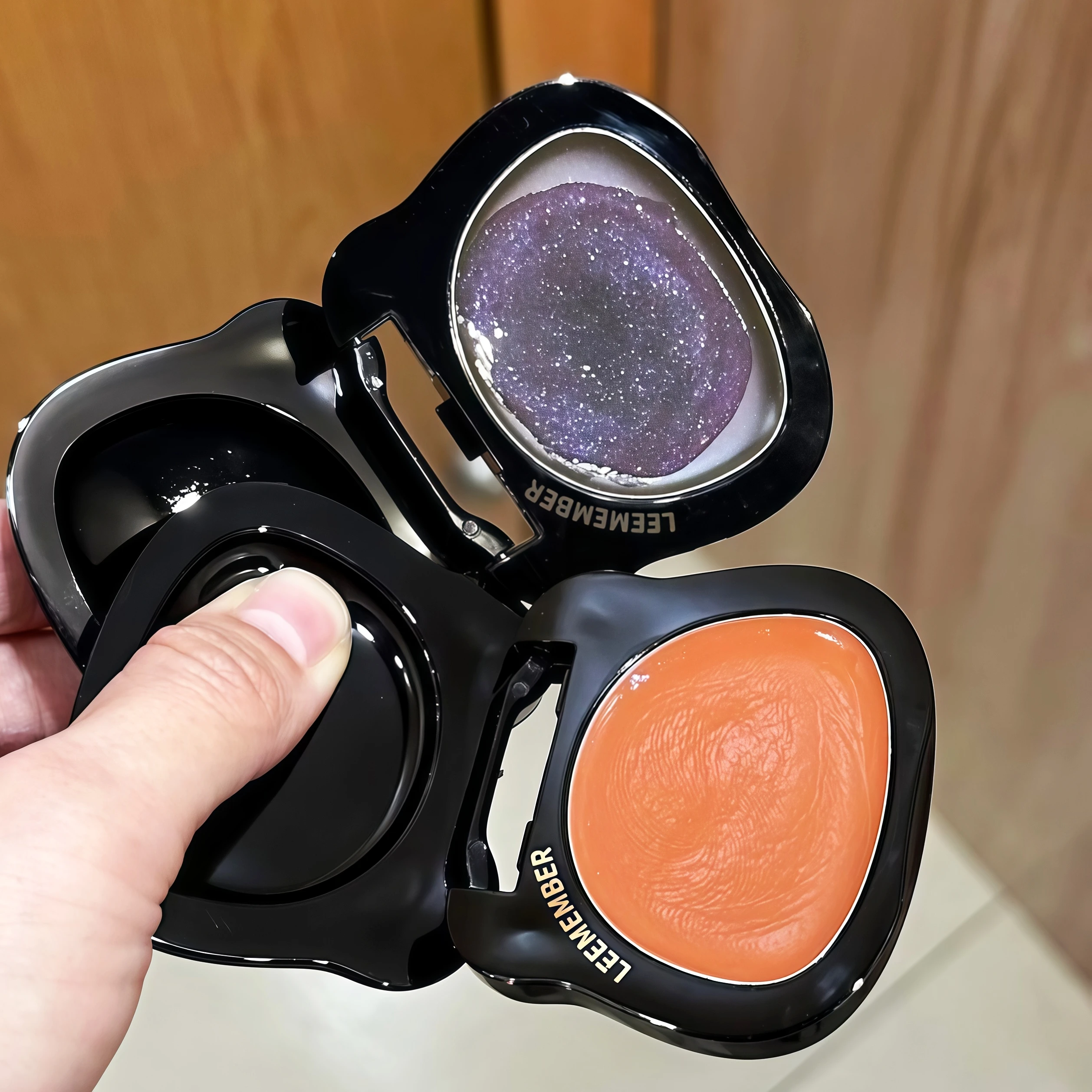 بودرة أحمر الخدود المطبوخة للهالوين ليميميمبر، أحمر خدود ناعم وناعم، ظلال عيون عارية أرجوانية، لون طبيعي، مكياج وجه فلاش ناعم