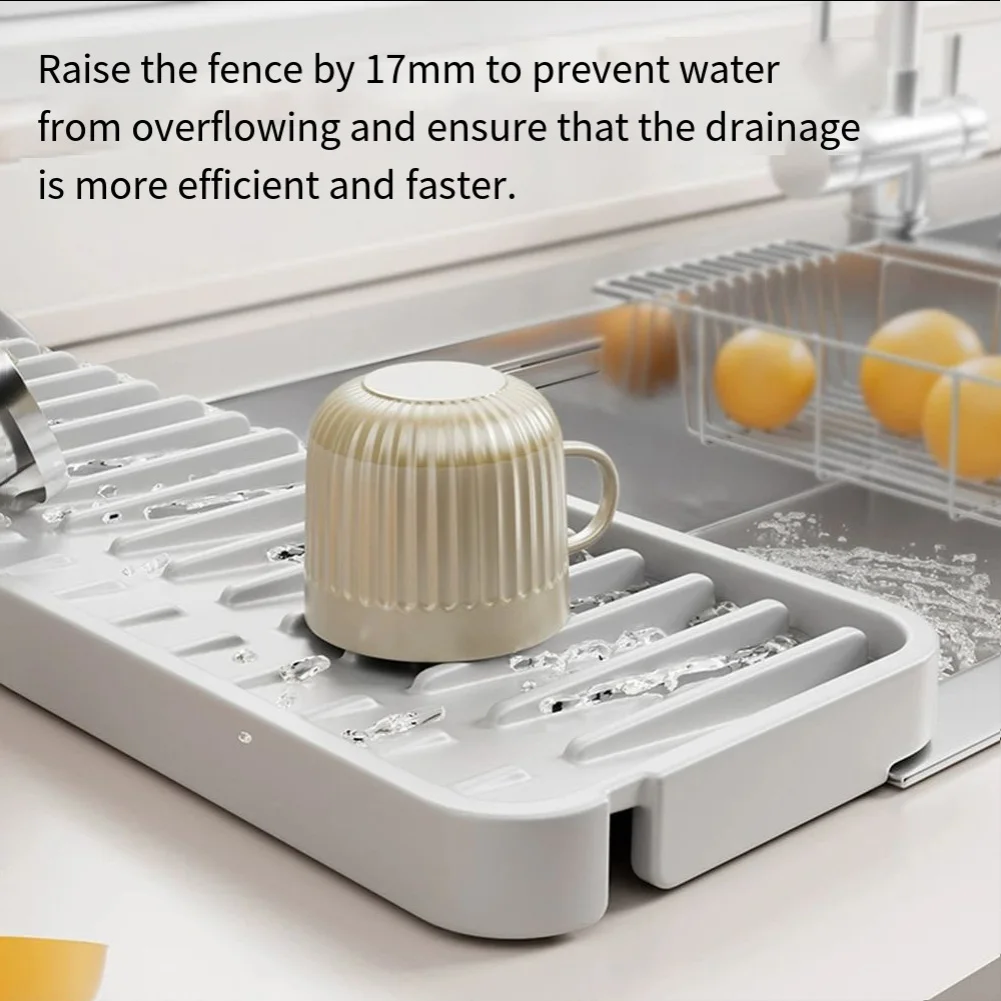 Drain Mat Absorbent And Drainage Silicone Mat For Kitchen Multifunction  Sinks Narrow Edge Anti Splash Faucet Side Drying Pad