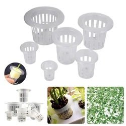 10Pcs Transparent Hydroponic Colonization Mesh Nursery Cups 7 Sizes Garden Greenhouse Soilless Fruit Vegetable Cultivation Pots