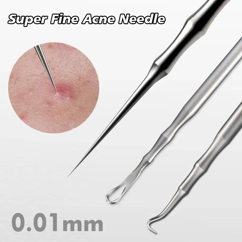 1pcs German Ultra-fine Cell Pimples Blackhead Whitehead Clip Beauty Face Salon Special Remove Acne Fat Particles Needle Tool