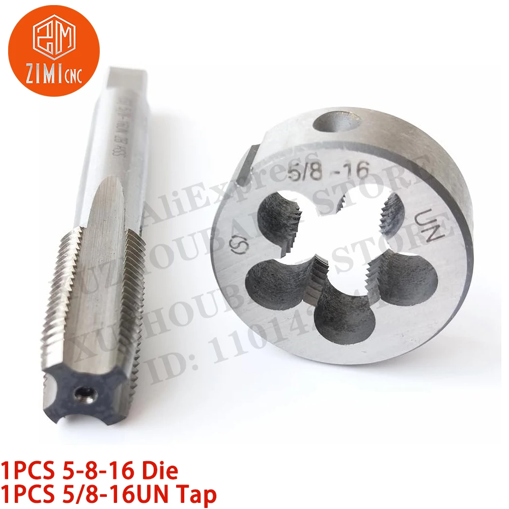 1 шт. 5-8-16 штамп 1 шт. 5/8-16UN кран Машинный метчик резьбы Матрица с круглой резьбой, правая Инструменты с ЧПУ для конусов HSS токарный станок по металлу режущие инструменты
